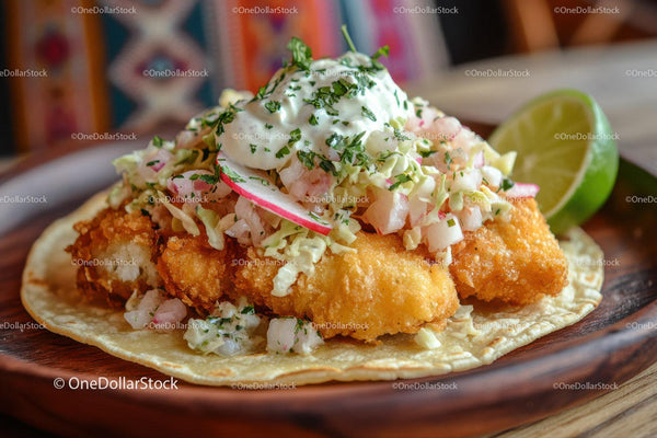 Tacos z rybą z chrupiącym filetem, poszatkowaną kapustą i limonką