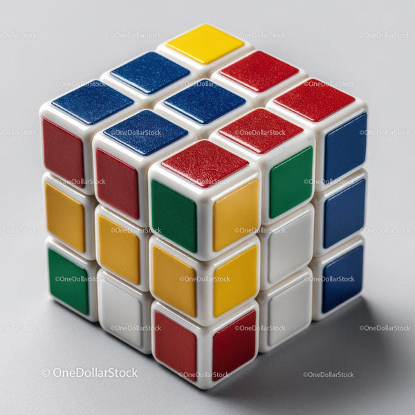 Colorful 3x3 Puzzle Cube With Textured Tiles