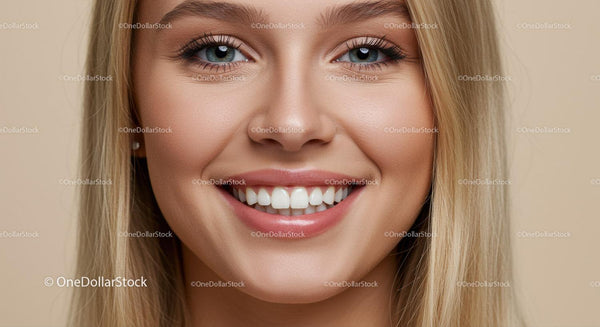 Close up of smiling young woman with clear skin