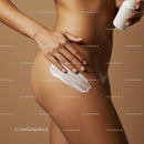 Close-Up of Woman Applying Lotion to Thighs for Smooth Skin