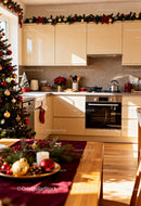 Cozy Christmas Kitchen with Festive Holiday Decorations