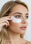 Young Woman Applying Eye Mask for Skincare Beauty Routine