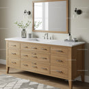 Contemporary Wooden Bathroom Vanity with Mirror and Wall Lights