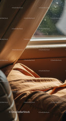 Sunlit Cozy Interior Scene with Curtains and Window View