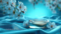 Refreshing Drink Surrounded by Delicate Cherry Blossoms