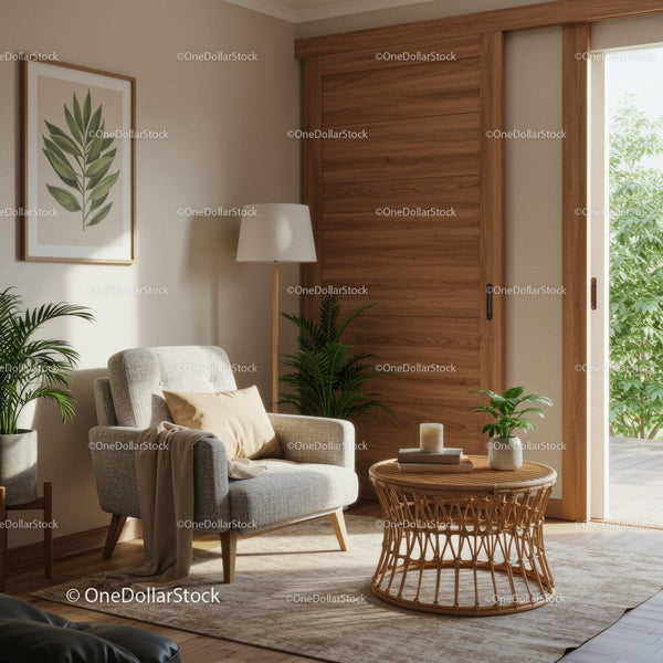 Cozy armchair corner with natural light and greenery