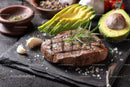 Fresh Grass-Fed Steak with Avocado and Asparagus for Gourmet Meal