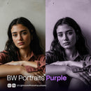 BW Portraits Purple Lightroom presets cover preview