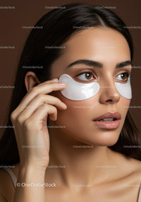 Young Woman Wearing Under Eye Patches for Skincare Rejuvenation