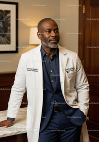 Professional Male Doctor in White Coat in Modern Medical Environment