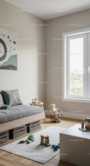 Bright and Cozy Nursery with Plush Toys and Natural Light