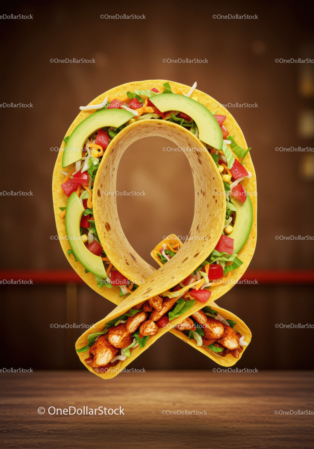 Fresh Chicken Wrap Shaped as Awareness Ribbon