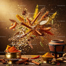 Vibrant Explosion of Indian Cooking Spices and Herbs