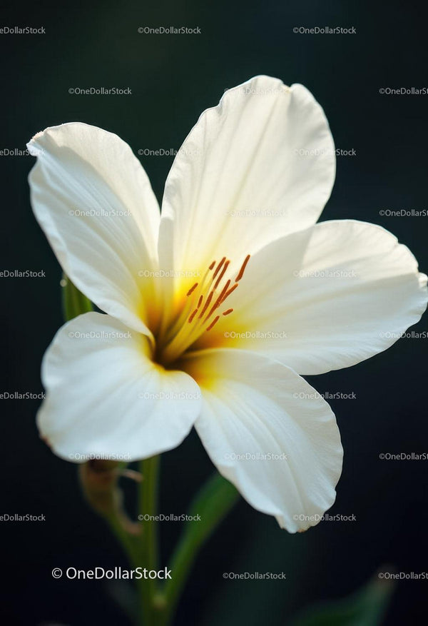 Elegant White Lily Blossom with Vibrant Yellow Center