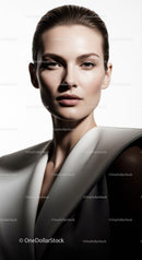 Elegant Beauty Portrait of a Confident Woman in Stylish Attire