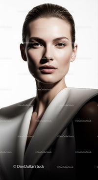 Elegant Beauty Portrait of a Confident Woman in Stylish Attire