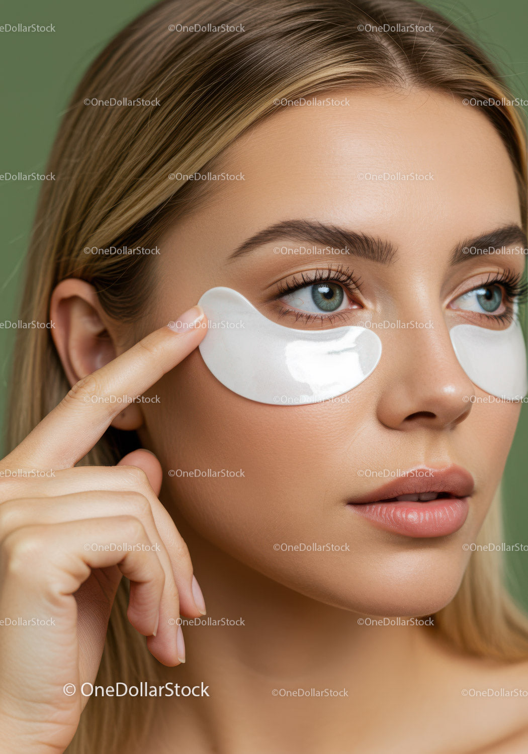 Close-up of a Woman Applying Under-eye Gel Mask for Rejuvenation