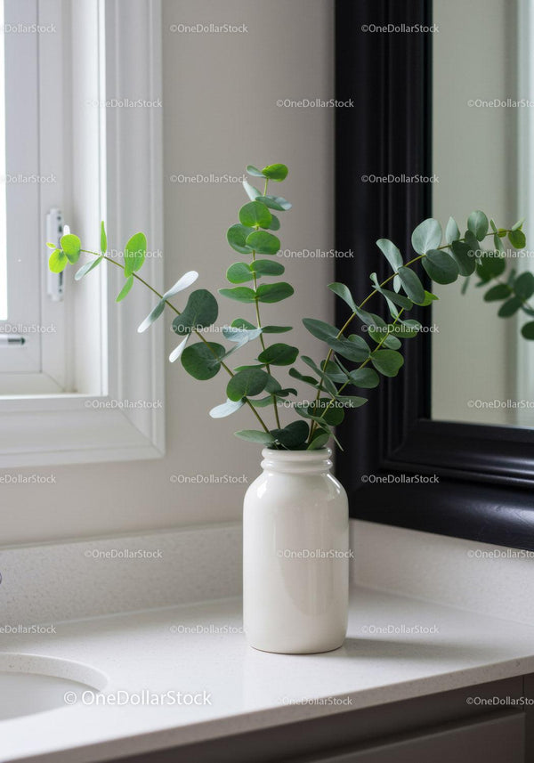 Elegant Indoor Eucalyptus Plant in White Ceramic Vase for Modern Home Decor