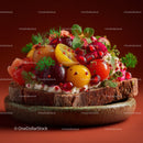 Colorful Vegetable Tart with Fresh Herbs and Microgreens