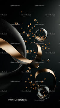 Elegant Gold and Diamond Rings with Sparkling Gemstones on Black Background