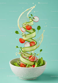 Fresh Vegetable Salad with Splash of Dressing