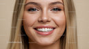Close up of smiling young woman with natural makeup