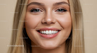 Close up of smiling young woman with natural makeup
