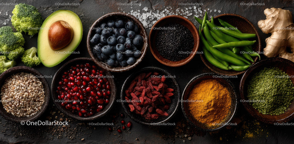Fresh Organic Superfoods and Culinary Ingredients for Healthy Eating