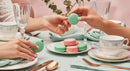 Elegant Tea Party with Macarons and Fine Tableware