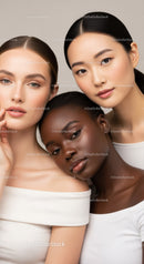 Portrait of Three Diverse Women with Natural Beauty and Confidence