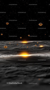 Asteroid Fragments and Cosmic Dust Over a Starry Space Scene