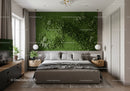 Modern Bedroom with Lush Green Plant Wall for Tranquil Interior Design