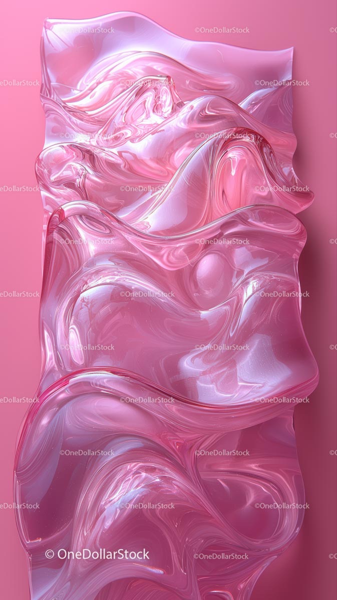 Abstract Pink Glass Sculpture with Fluid Curves for Creative Design