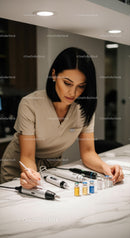 Female Nurse Preparing Medical Instruments in Modern Clinical Environment