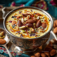 Saffron-Infused Indian Dessert with Almonds and Pistachios