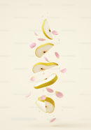 Floating Pear Slices with Delicate Pink Petals