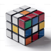 Colorful Rubik's Cube with Vibrant Red, Blue, Green, Yellow, and White Colors