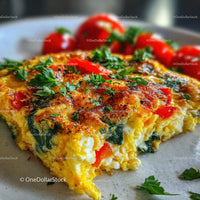 Colorful Vegetable Frittata with Cherry Tomatoes and Parsley Garnish