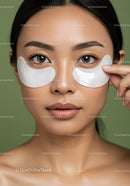 Close-up of Woman Applying Under-Eye Masks for Skincare