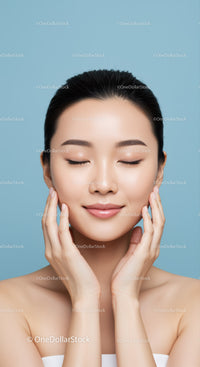 Beautiful Woman with Clear Skin and Youthful Glow in Soft Portrait