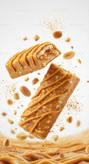 Caramel Drizzled Nutty Candy Bars with Peanuts