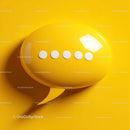 Yellow Speech Bubble with White Pills on Vibrant Background