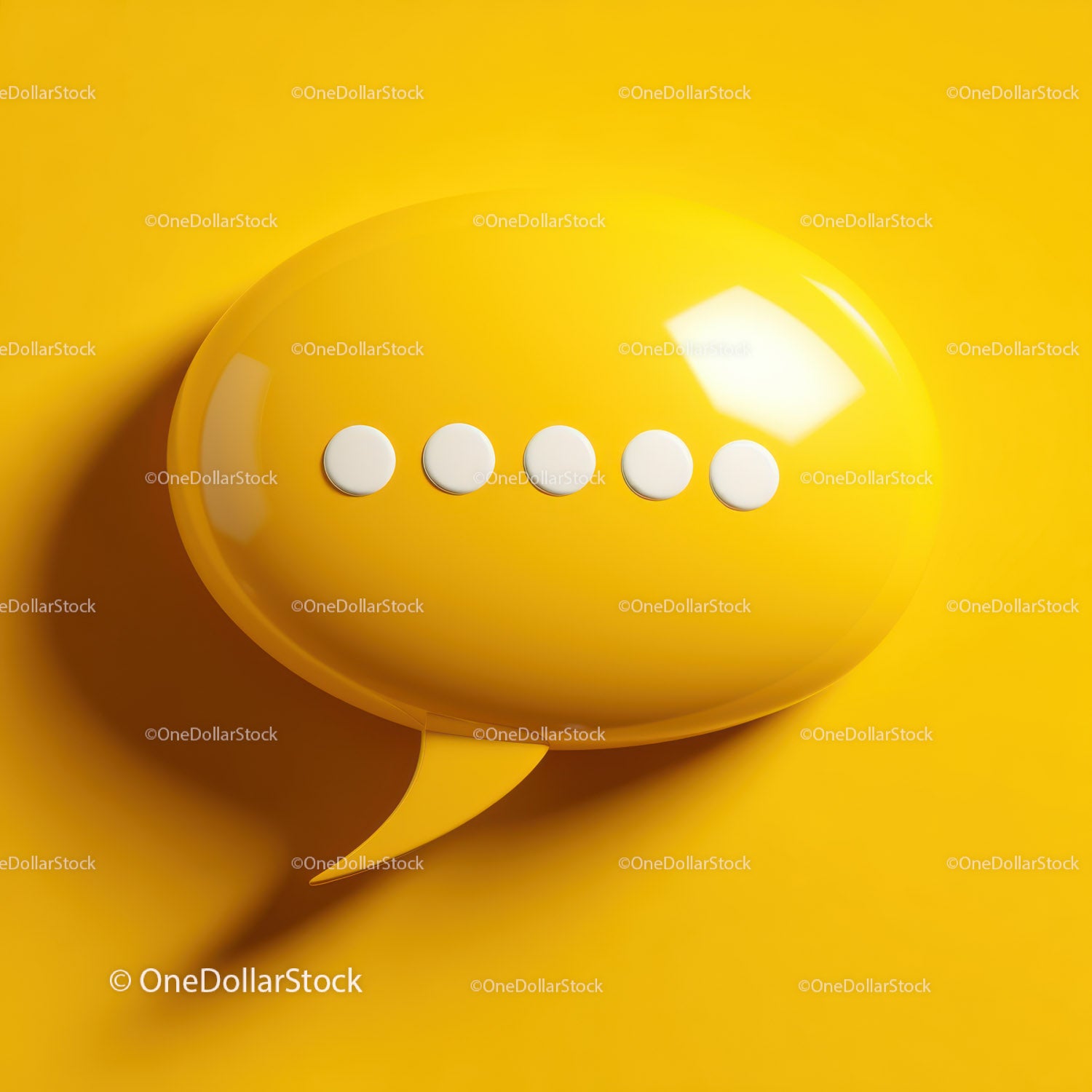 Yellow Speech Bubble with White Pills on Vibrant Background