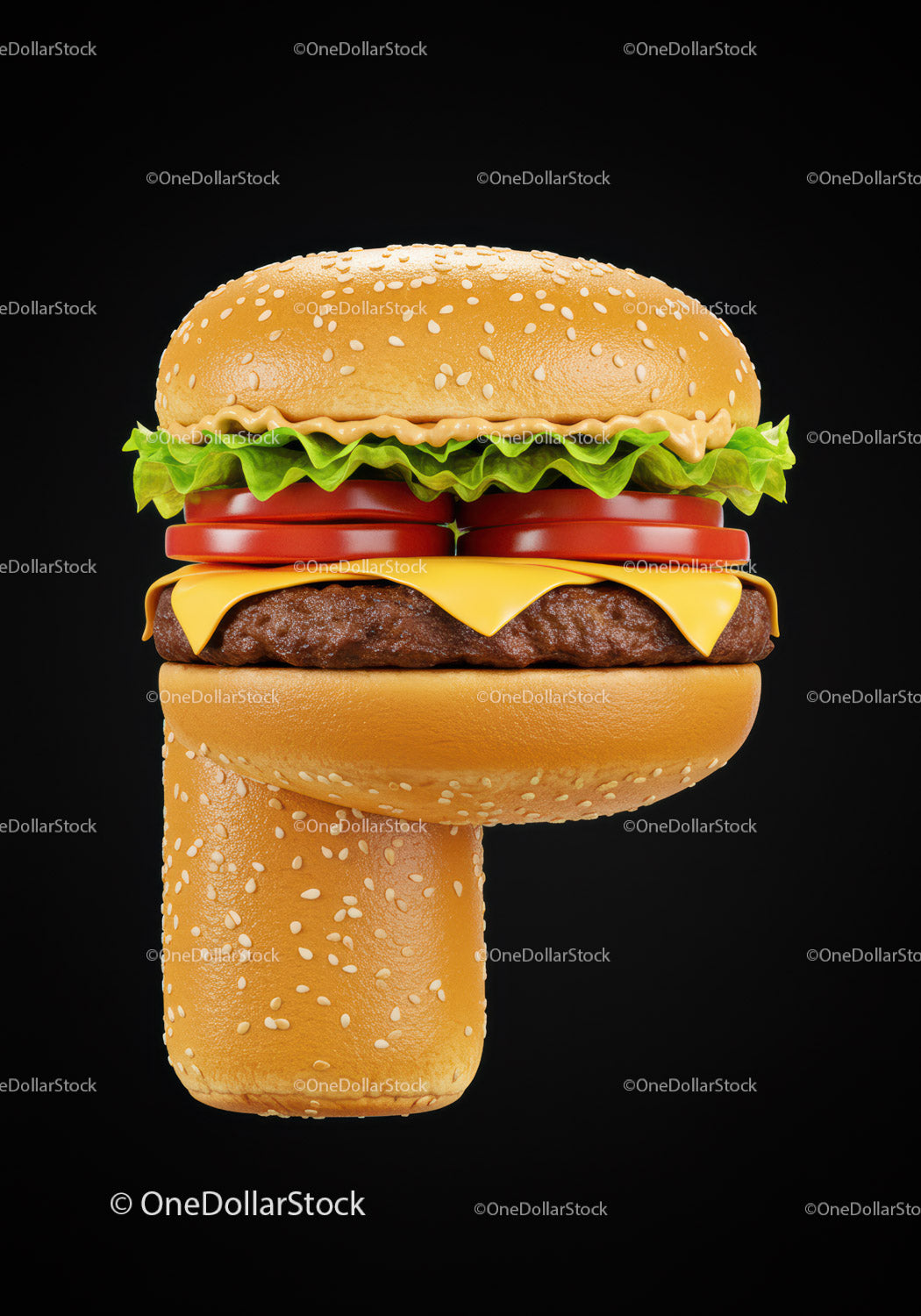 Kreatywny burger w kształcie myszy komputerowej na czarnym tle