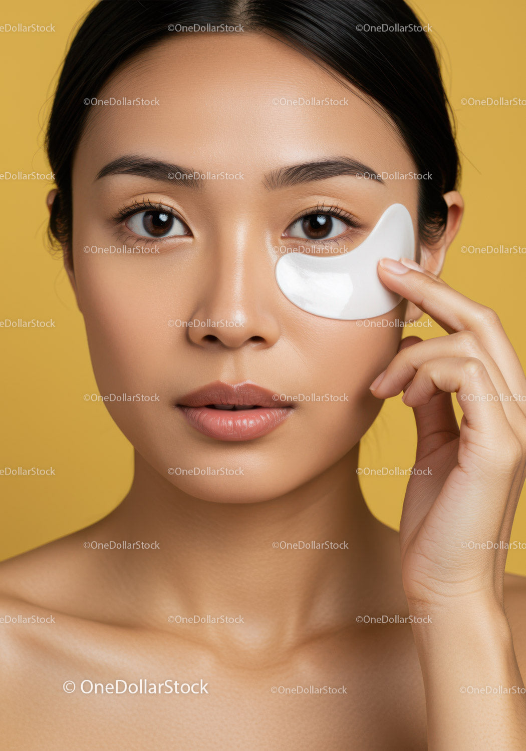 Close-Up of Woman Applying Under-Eye Patch for Skin Care