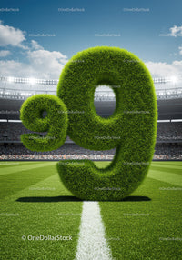 Green Grass Number Ninety Nine on Soccer Field