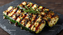 Grilled Zucchini Slices on Black Slate Plate with Char Marks