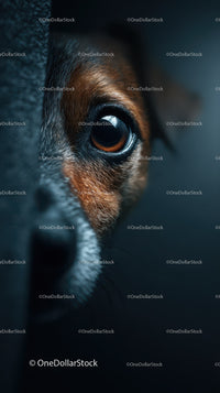 Close-Up of a Dog's Eye with Expressive Fur Detail