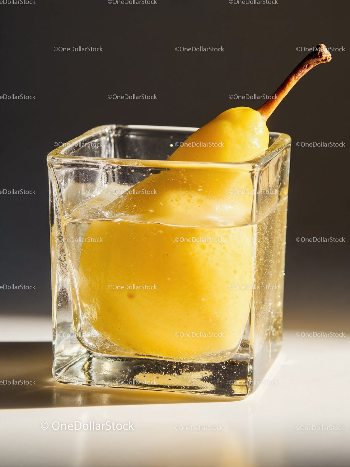 Yellow Pear Preserved in Clear Glass Jar