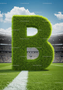 Large Grass Letter B on Soccer Field Stadium